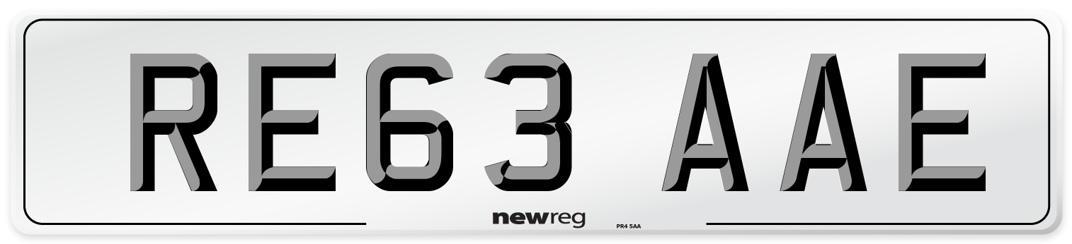 RE63 AAE Number Plate from New Reg